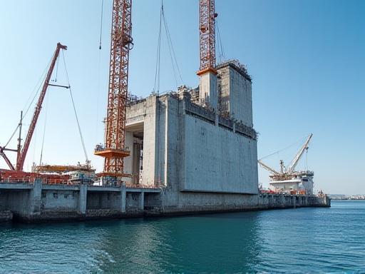 Construction of a heavy-duty concrete pier